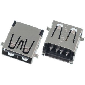 USB 2.0 connector / in the middle / 14 x11mm / reverse / without skirt / Black