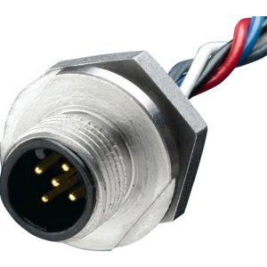 Cylindrical connector 4, 250V, Straight, External thread, IP67