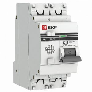 EKF PROxima Differential automatic AD-32 1P+N 16A/30mA (har. C, AC, electronic, protection 270V) 4.5kA